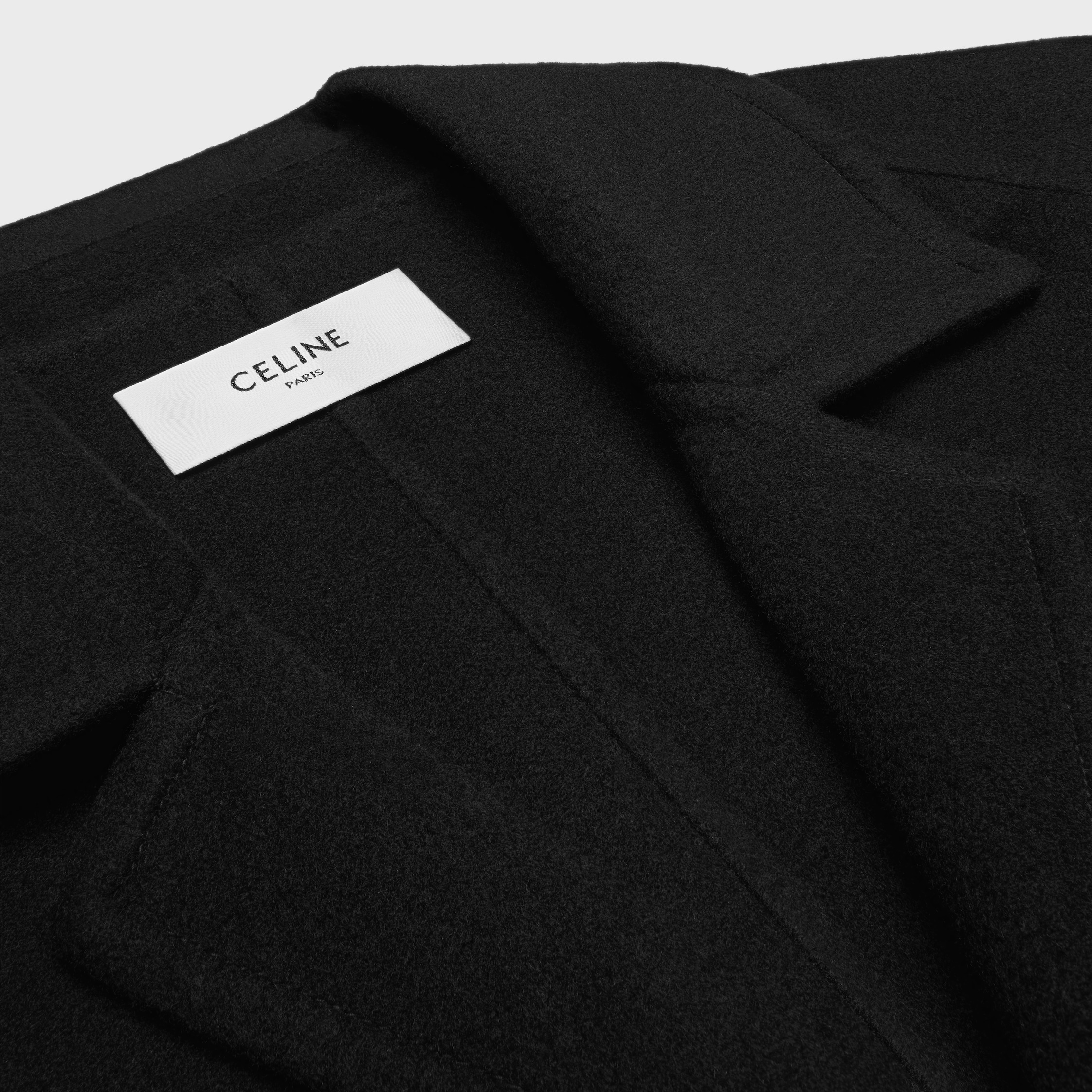 coat IN DOUBLE FACE CASHMERE - BLACK | CELINE