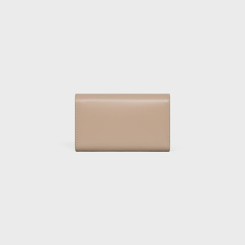 KEY CASE TRIOMPHE IN Shiny calfskin - SAFARI - Women's popular Small Leather Goods - 1 | CELINE