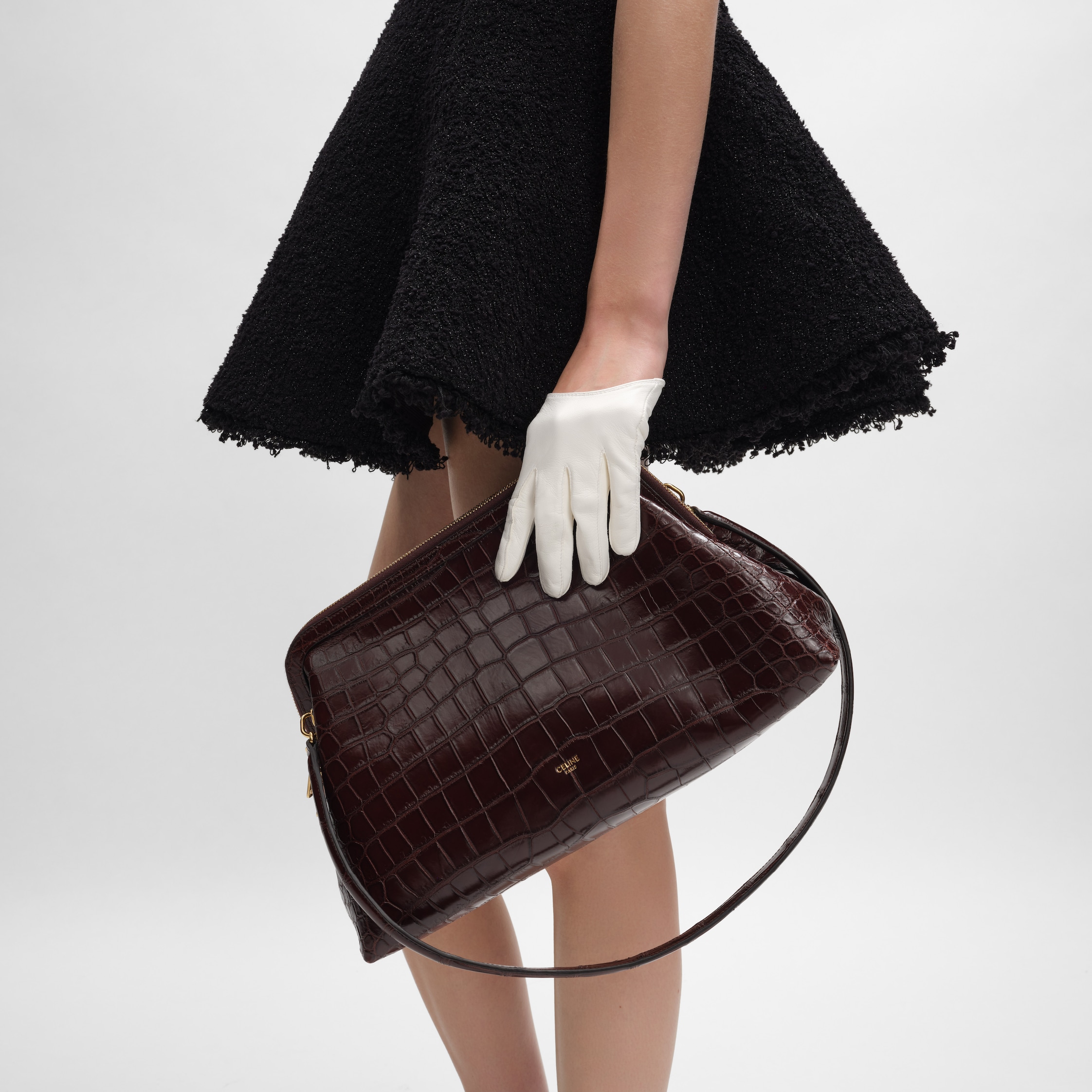 DOCTOR'S POUCH IN SOFT POROSUS CROCODILE - CHOCOLATE | CELINE