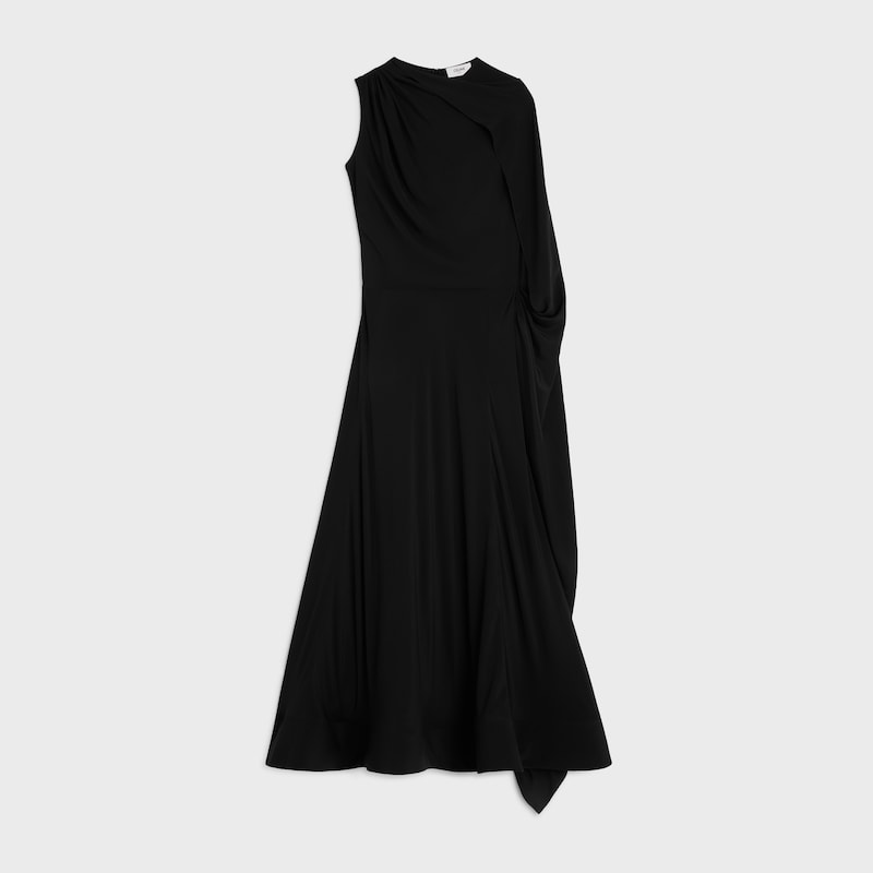 dress IN acetate silk crepe - ULTRA BLACK -  - 1 | CELINE