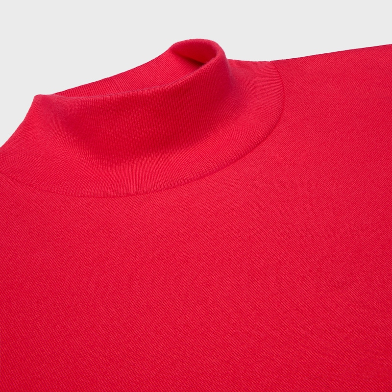 t-shirt col montant jersey coton - RED NEBRASKA/OFF WHITE -  - 1 | CELINE