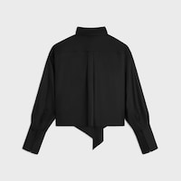 cropped lavalliere shirt IN silk twill - BLACK -  - 2 | CELINE