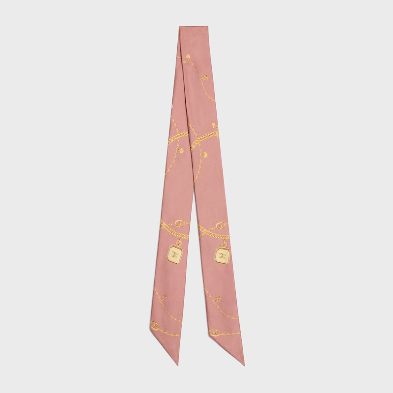 坠饰斜纹领巾 - 复古玫瑰色 -  - 1 | CELINE