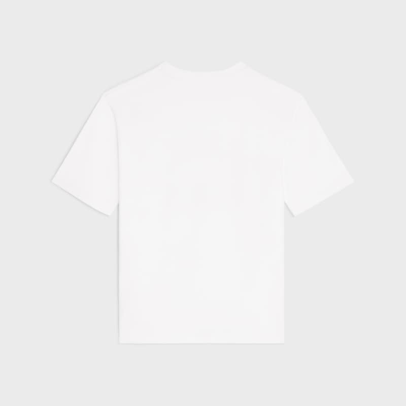 loose t-shirt IN cotton jersey - OPTIC WHITE / YELLOW / BLUE -  - 1 | CELINE