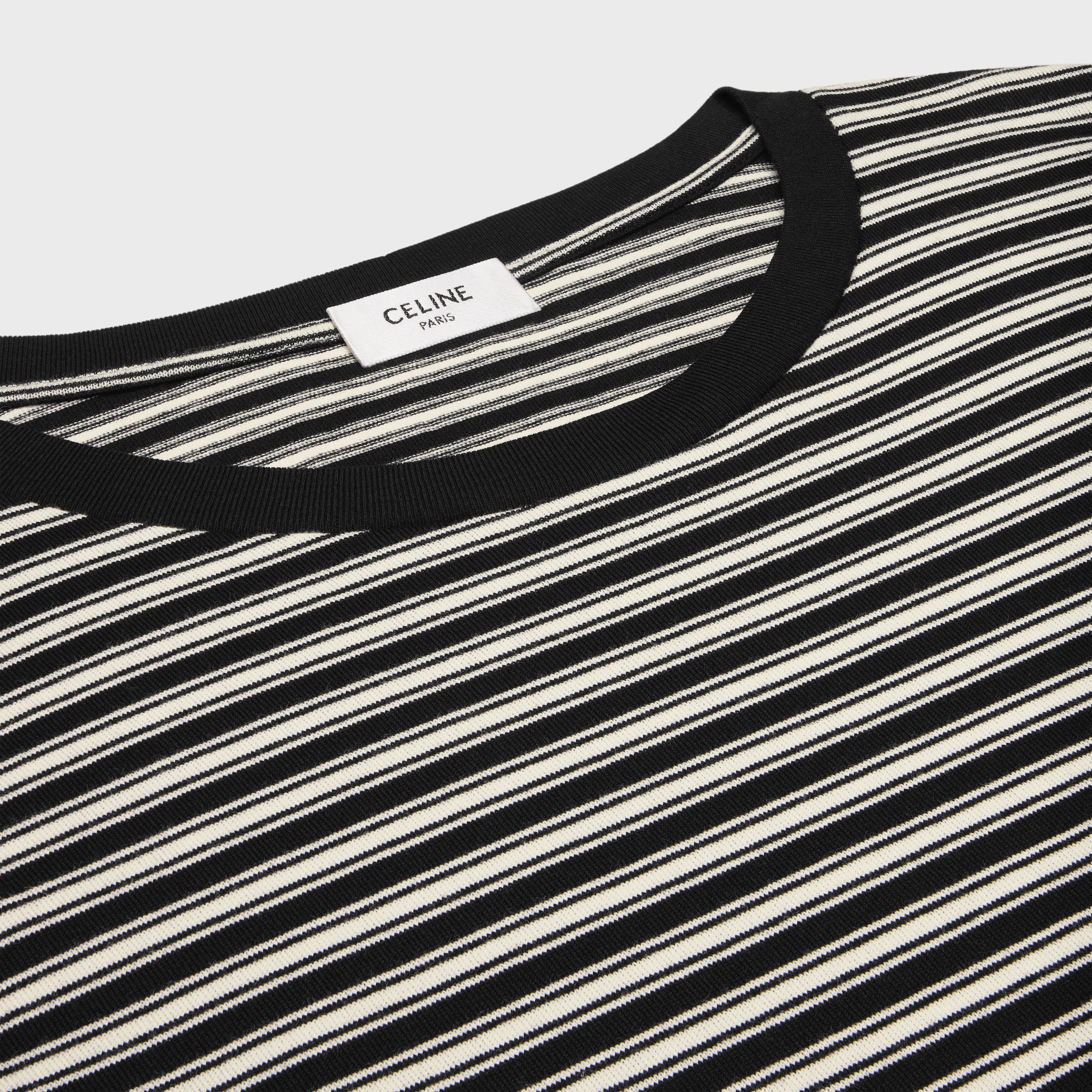 【国内発送】CELINE ストライプ Tシャツ / ジャージー トリオンフ レギュラー Tシャツ ストライプ / ジャージー
