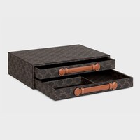 stationery case in triomphe canvas and calfskin - TAN - STATIONERY - 2 | CELINE