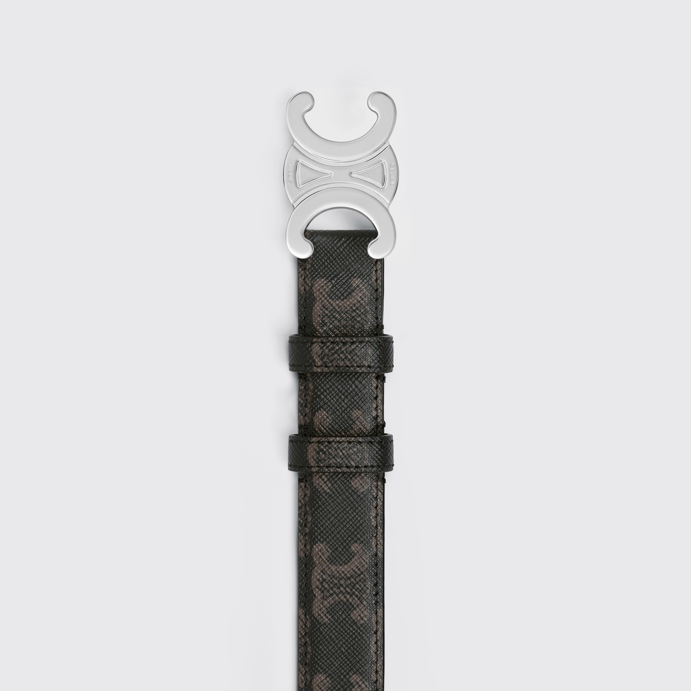 MEDIUM TRIOMPHE BELT IN TRIOMPHE CANVAS - BLACK | CELINE