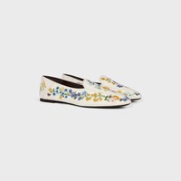 AURA LOAFER IN Flowers Embroidered Velvet - IVORY -  - 2 | CELINE