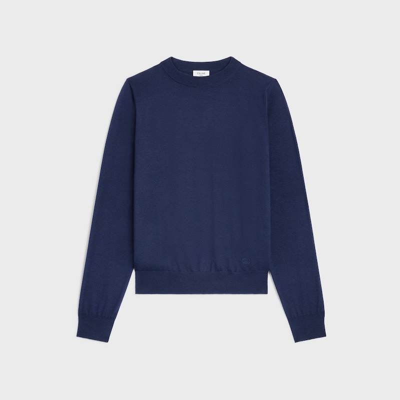crewneck sweater IN thin cashmere - NAVY -  - 1 | CELINE