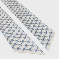 lavalliere in triomphe silk twill - DENIM -  - 1 | CELINE