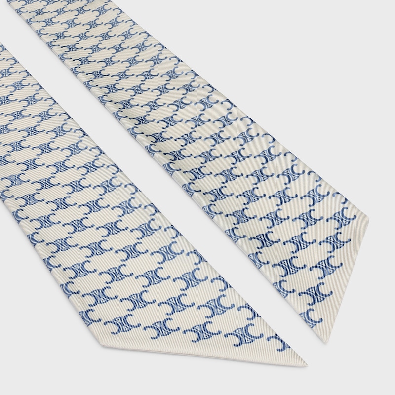 Triomphe桑蠶絲斜紋布領結 - 牛仔藍 -  - 1 | CELINE