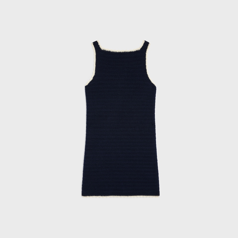 mini dress IN crocheted cotton - NAVY/ECRU -  - 1 | CELINE
