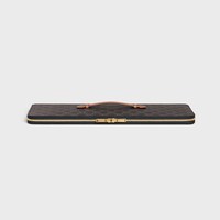 Tie Case in Triomphe Canvas and Calfskin - TAN - SMALL GIFTS - 1 | CELINE