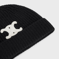 TRIOMPHE BEANIE IN SEAMLESS CASHMERE - BLACK -  - 2 | CELINE