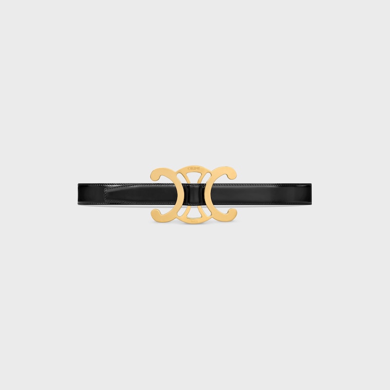 TRIOMPHE CORE BELT 25MM IN Taurillon Leather - BLACK -  - 1 | CELINE