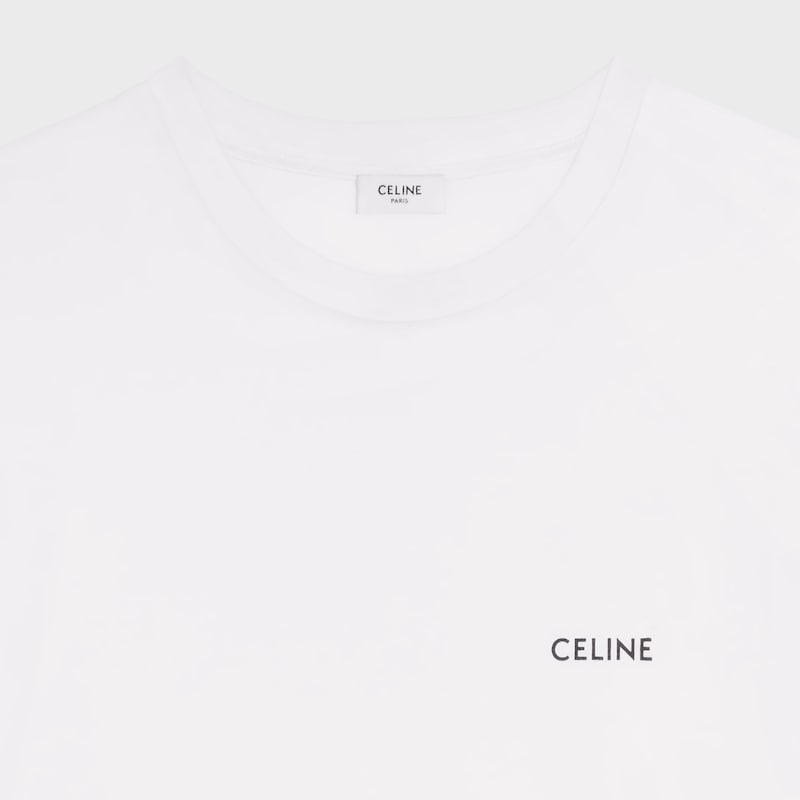 Celine loose t-shirt IN cotton jersey - ECRU / BLACK -  - 1 | CELINE