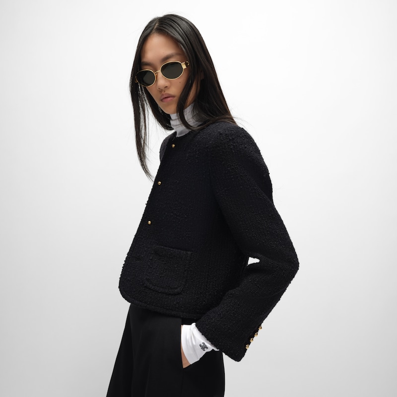 veste icône natté laine - Noir -  - 1 | CELINE