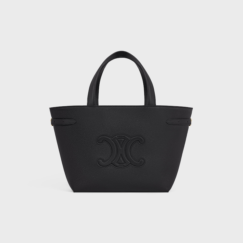 MINI CABAS ANAIS CUIR TRIOMPHE in Grained calfskin - BLACK - HOBO AND TOTE BAGS - 1 | CELINE