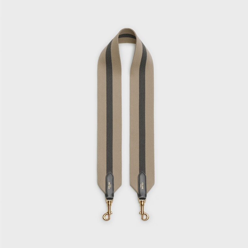 布料及小牛皮短肩帶 - Natural / Grey - 手袋吊饰 - 1 | CELINE