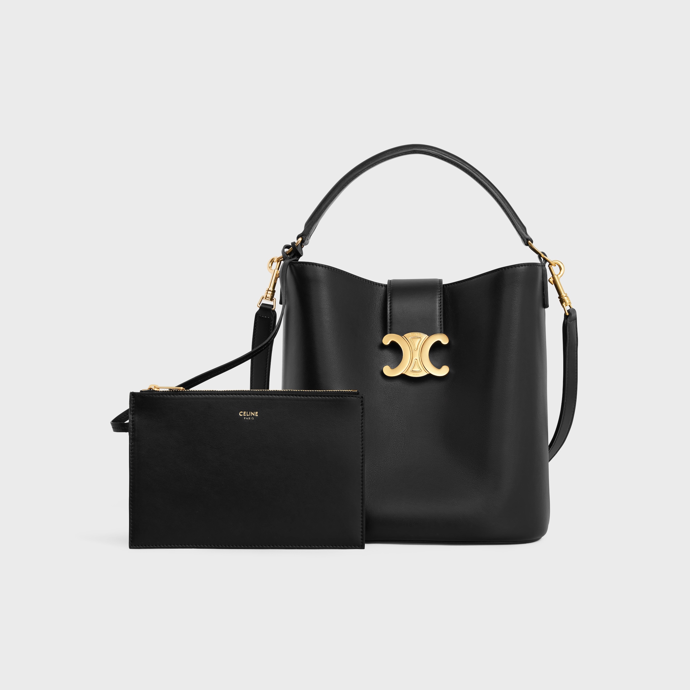CELINE スムースカーフスキンのミディアムバケット ルイーズ ミディアム バケット ルイーズ / スムースカーフスキン