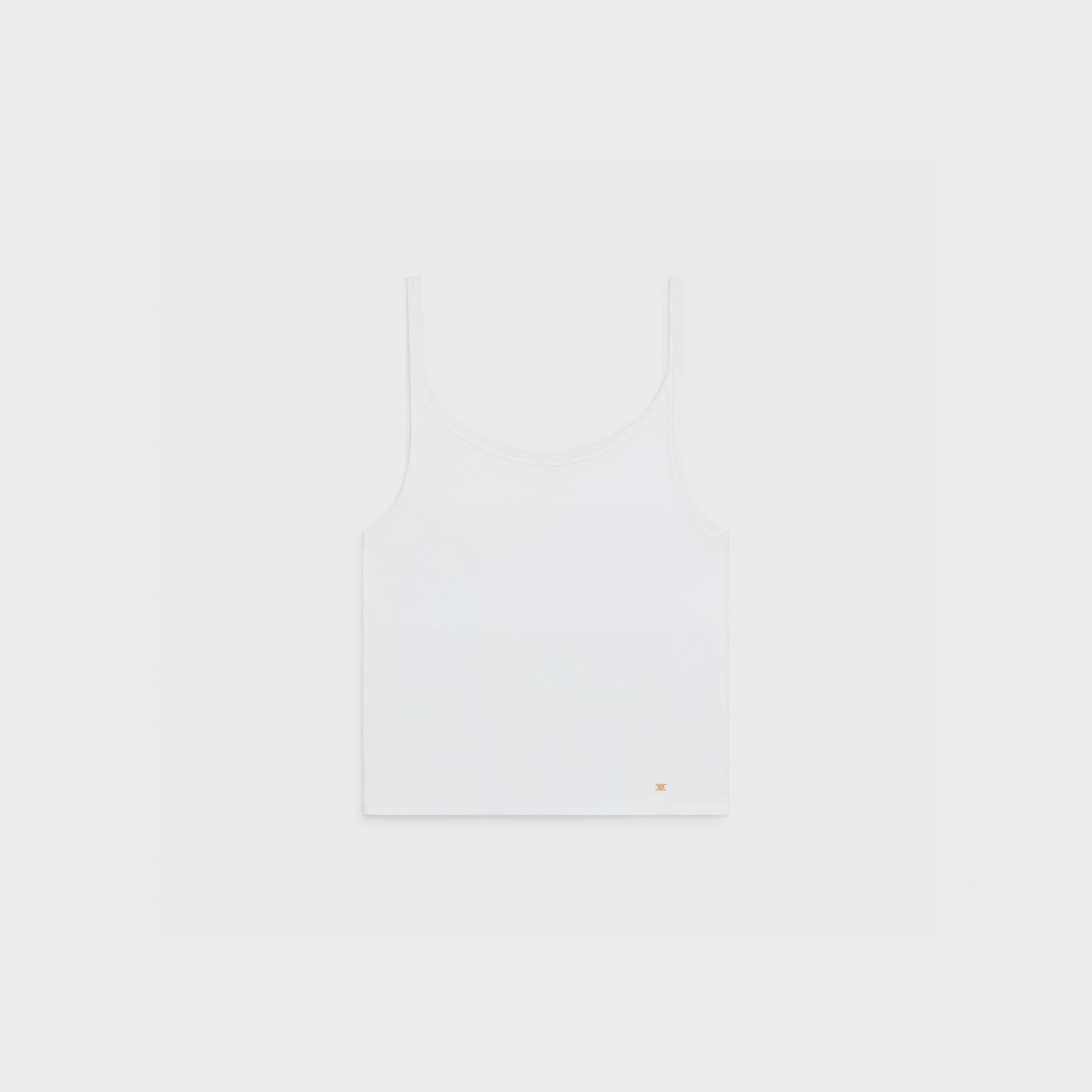 TRIOMPHE TANK TOP IN RIBBED COTTON - OPTIC WHITE | CELINE