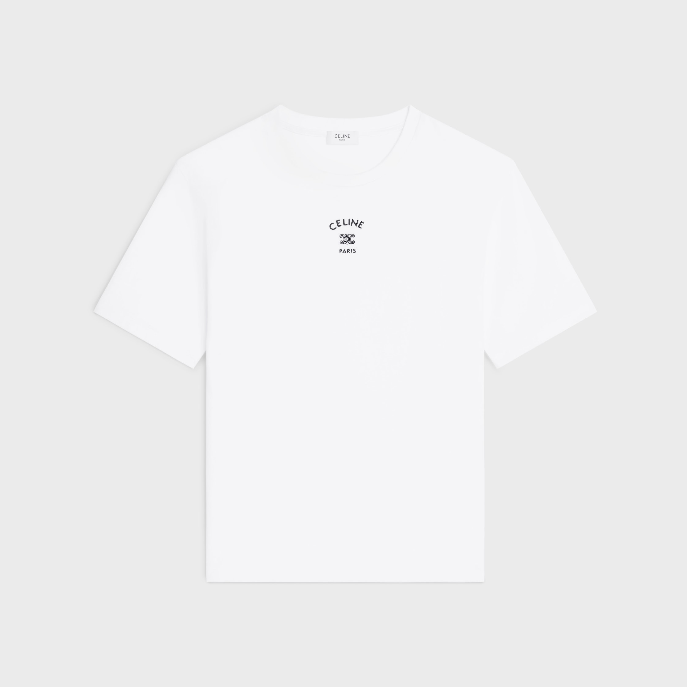 LOOSE T-SHIRT IN COTTON JERSEY - OFF WHITE / BLACK | CELINE