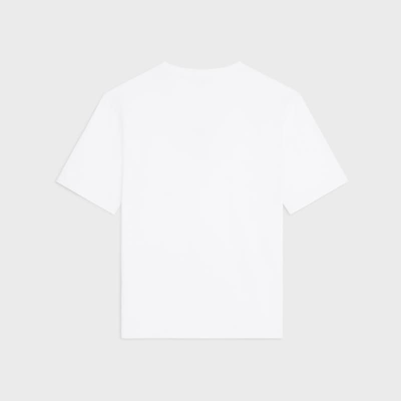 loose t-shirt IN cotton jersey - OFF WHITE / BLACK -  - 1 | CELINE