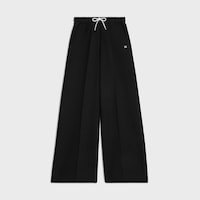FLARED SWEATPANTS IN cotton fleece - BLACK / WHITE -  - 1 | CELINE