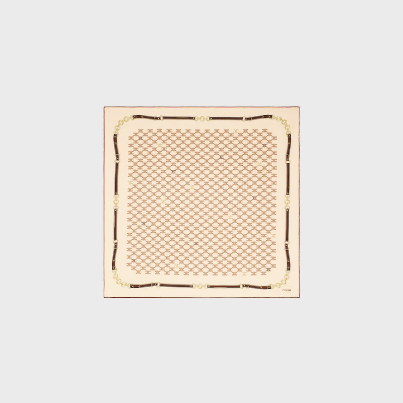 bandana IN heritage silk twill - VANILLA/  BROWN/ TAN -  - 1 | CELINE