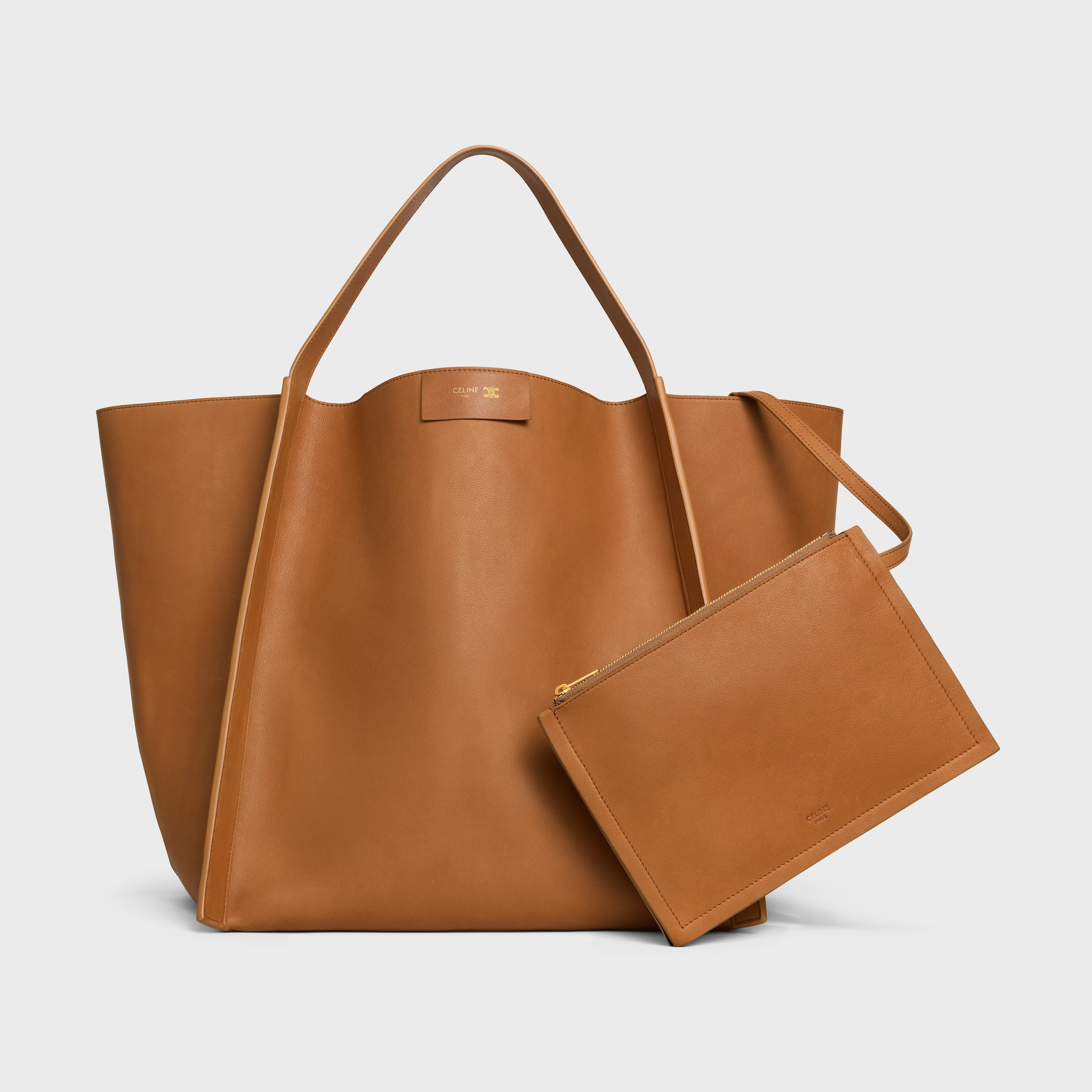 MEDIUM CUBE BAG IN SUPPLE CALFSKIN - SOFT TAN | CELINE