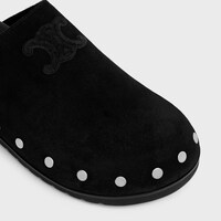 CELINE PITEA TRIOMPHE MULE IN SUEDE CALFSKIN - BLACK -  - 1 | CELINE