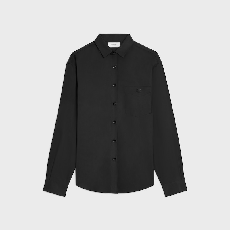 chemise large twill soie - Noir -  - 1 | CELINE