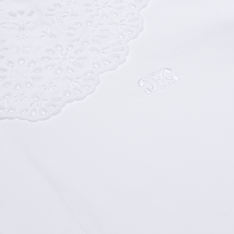 cropped romy shirt in cotton poplin - WHITE -  - 1 | CELINE