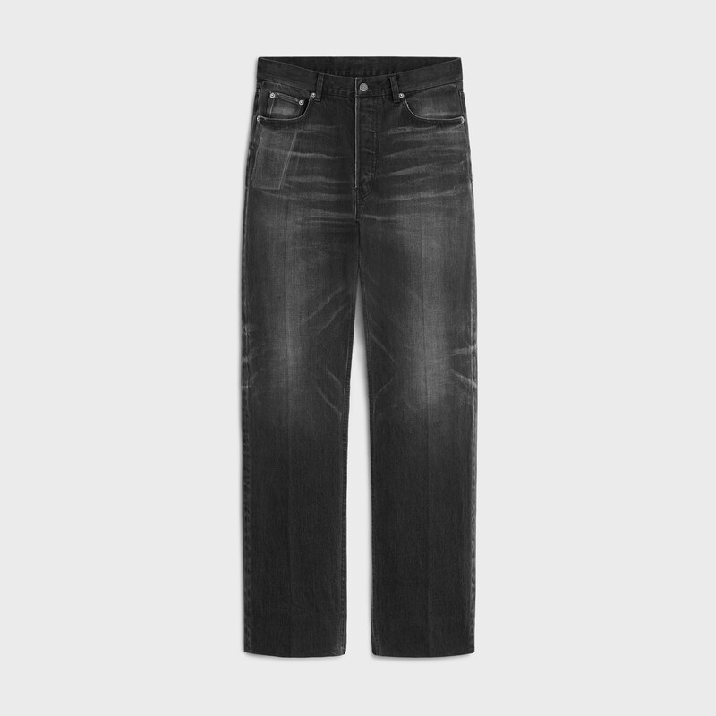 boyfriend jeans 001 in cotton denim - MAX BLACK WASH -  - 1 | CELINE