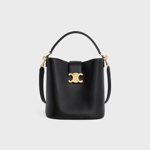 MEDIUM BUCKET LOUISE IN SMOOTH CALFSKIN - BLACK - CROSS-BODY BAGS - 1 | CELINE