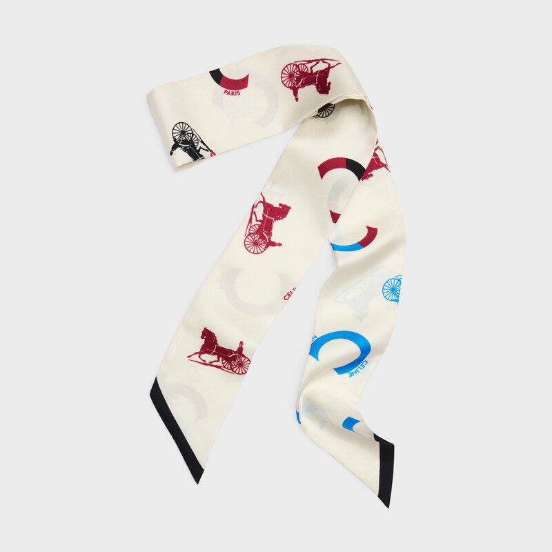 Lavalliere IN CELINE SULKY SILK TWILL - VANILLA/BLUE/BROWN -  - 1 | CELINE