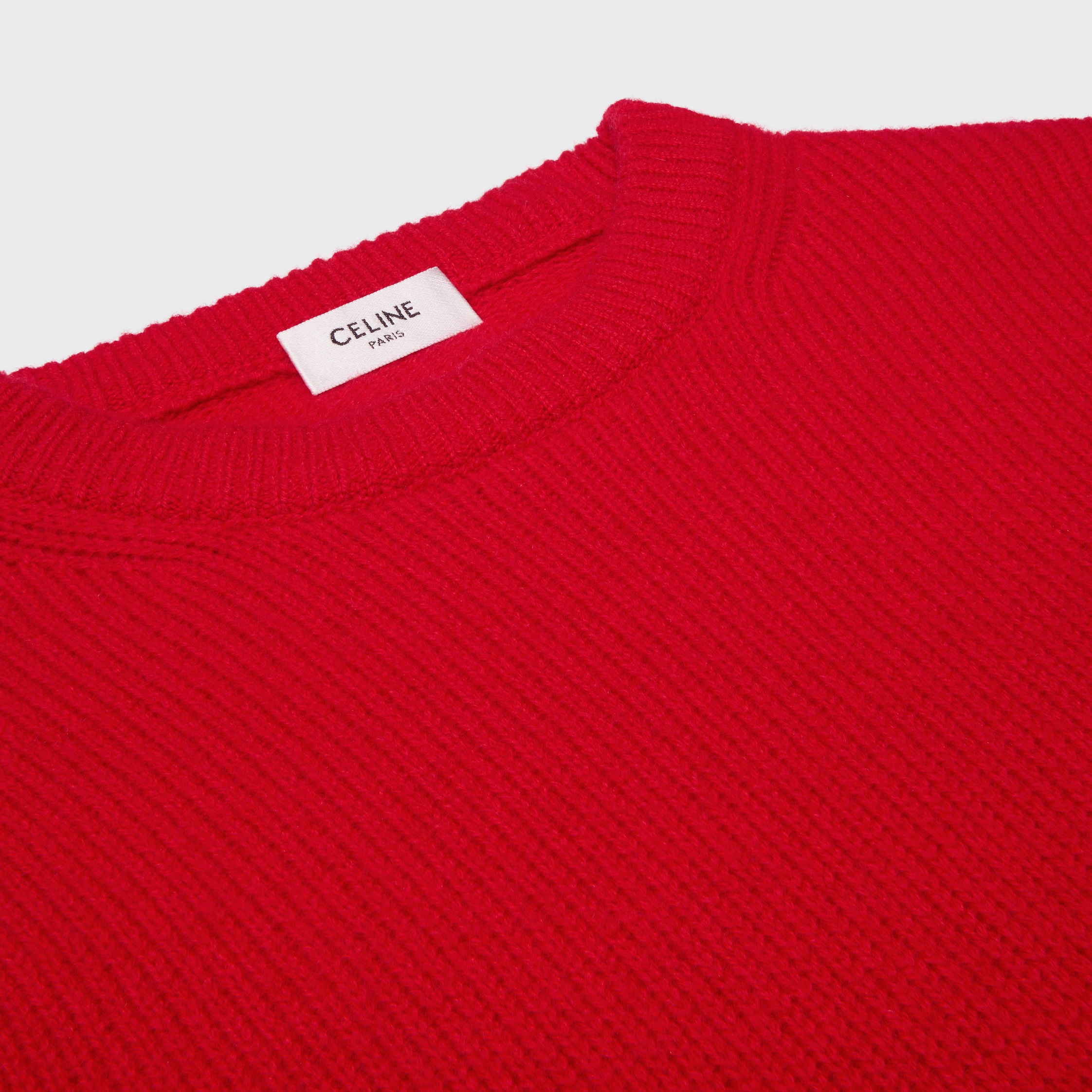 crewneck sweater IN cashmere - RED | CELINE