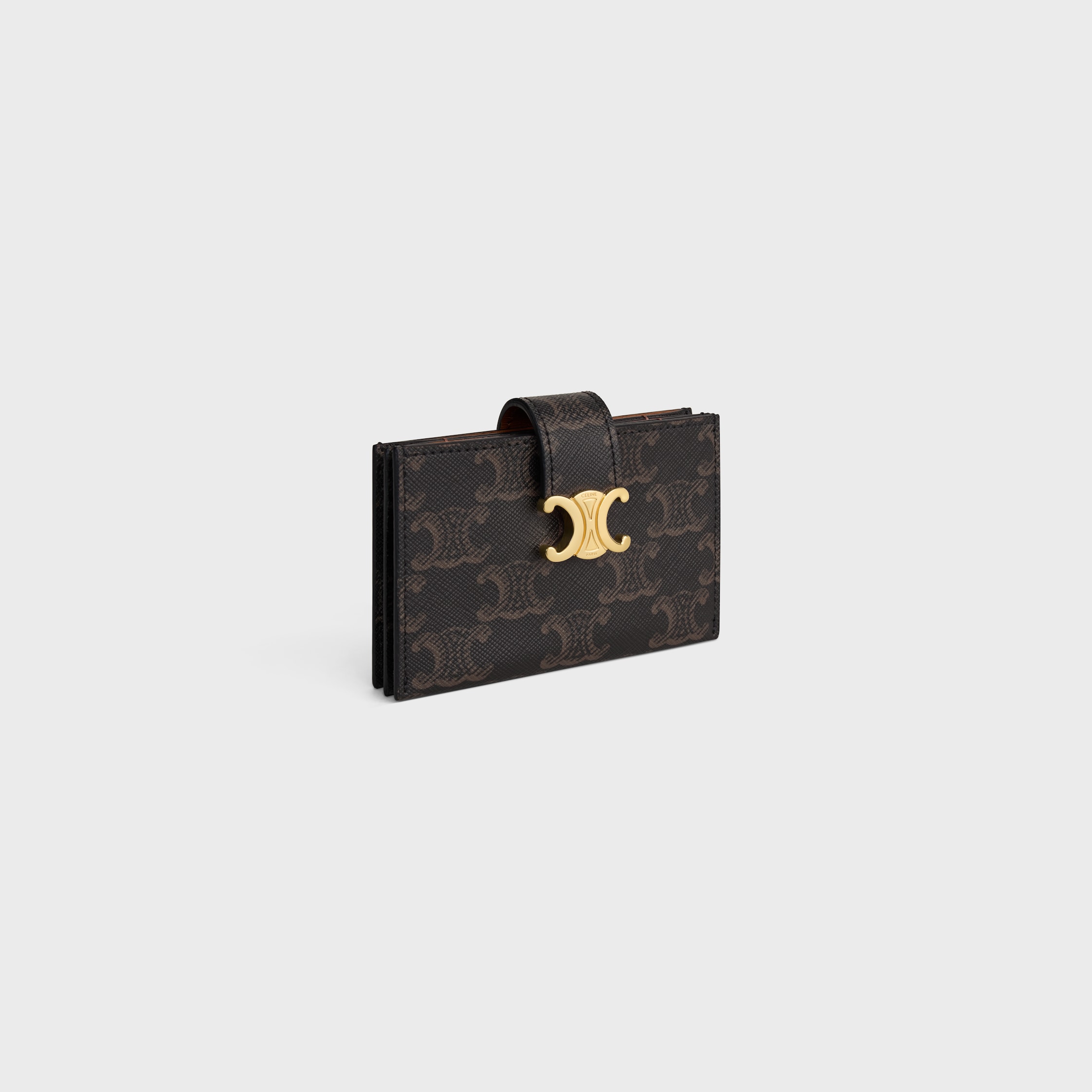 【CELINE】CARD HOLDER WITH FLAP IN TRIOMPHE CANVAS CARD HOLDER WITH FLAP TRIOMPHE IN Triomphe Canvas - TAN | CELINE