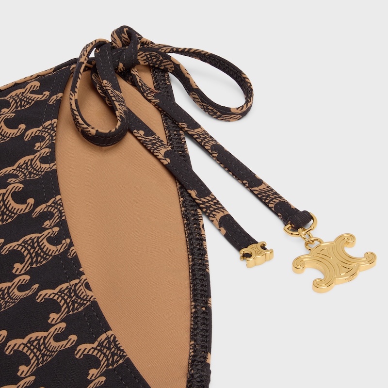 triomphe swimsuit bottom IN monogram matte jersey - TOFFEE / BROWN -  - 1 | CELINE
