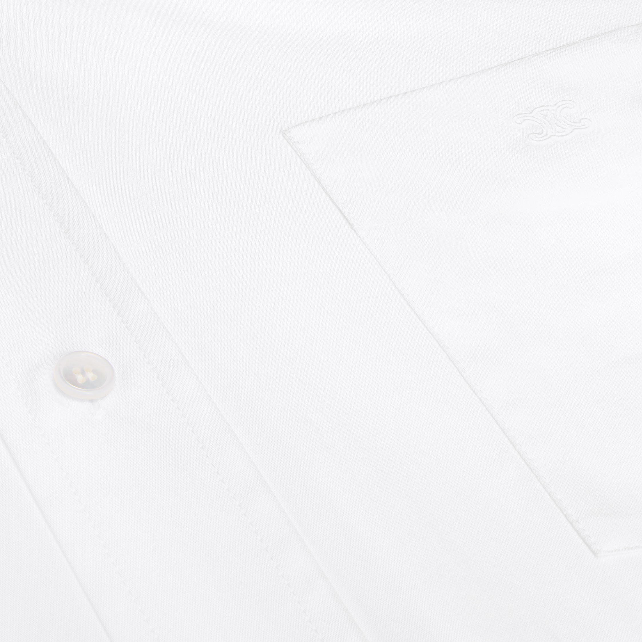 CROPPED SHIRT IN COTTON POPLIN - WHITE | CELINE