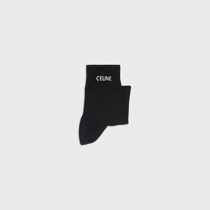 CELINE SOCKS IN COTTON - BLACK -  - 1 | CELINE