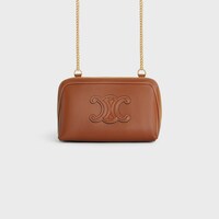 Clutch mit Kette Cuir Triomphe AUS glattem Kalbsleder - TAN - BRIEFTASCHEN MIT KETTE - 1 | CELINE