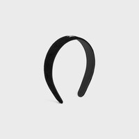 CELINE 스탬핑 헤드밴드 - 카프스킨, 폴리에스테르 & 로듐 피니시 브라스 - 블랙 / 실버 - 그녀를 위한 기프트 - 2 | CELINE