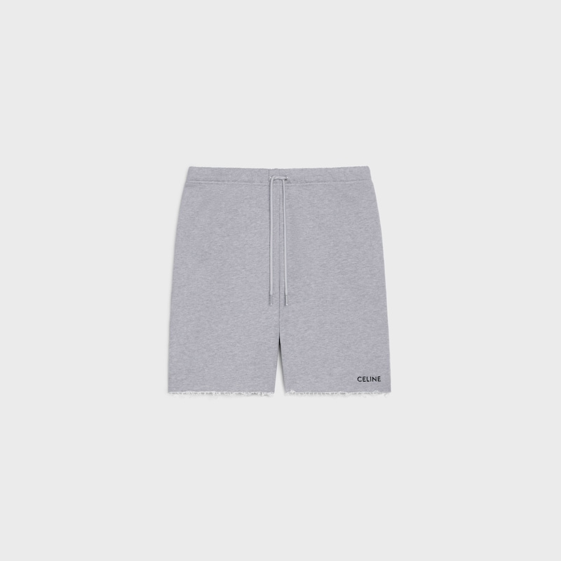 celine shorts in cotton fleece - GREY/ BLACK -  - 1 | CELINE
