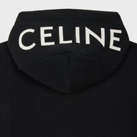 CELINE 루즈 지퍼 후디 - 코튼 플리스 - 블랙/화이트 -  - 1 | CELINE