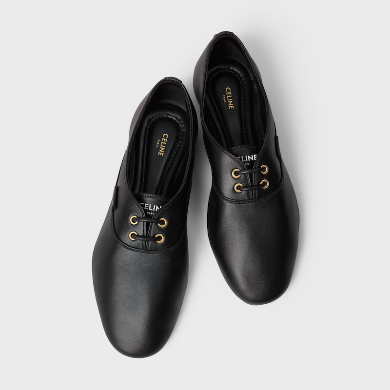 BALLET LACE-UP SHOE IN LAMBSKIN - BLACK -  - 1 | CELINE