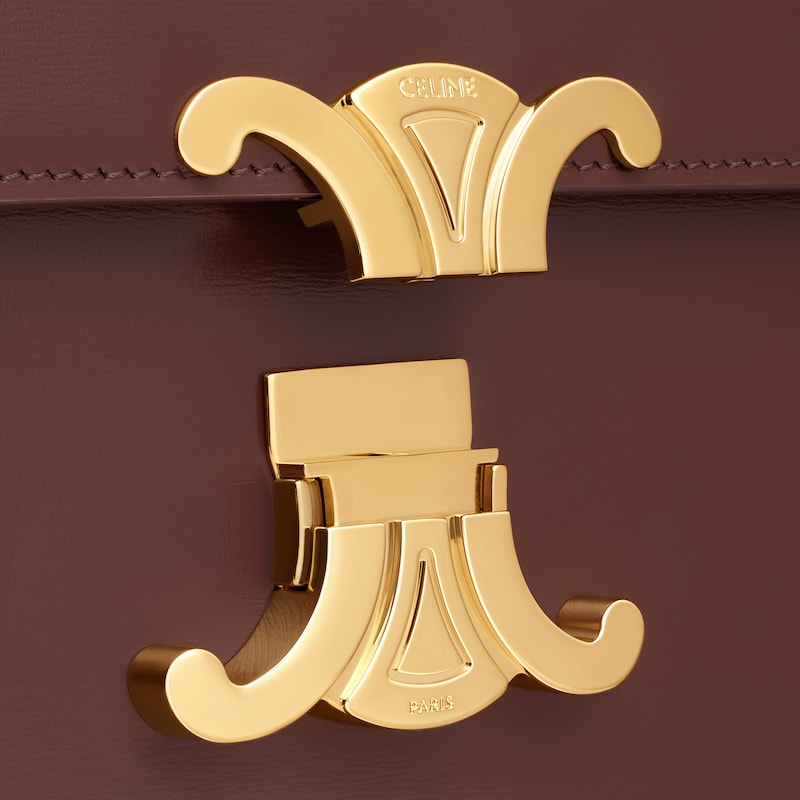 SAC TRIOMPHE CLASSIQUE veau brillant - Ch&acirc;taigne - TRIOMPHE - 1 | CELINE