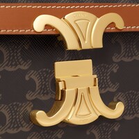 CLASSIQUE TRIOMPHE BAG IN Triomphe Canvas and Calfskin - TAN - TRIOMPHE CANVAS - 1 | CELINE