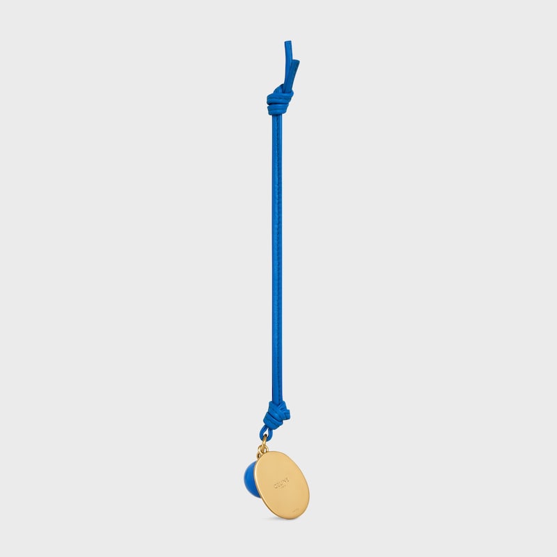 MAISON CELINE MEDALLION CHARM IN SMOOTH LAMBSKIN AND METAL - ULTRA BLUE - BAG CHARMS - 1 | CELINE