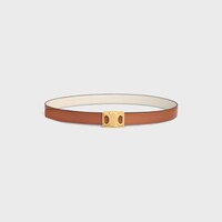 MEDIUM 25MM REVERSIBLE FRAMED TRIOMPHE BELT IN TAURILLON - TAN / RICE -  - 1 | CELINE